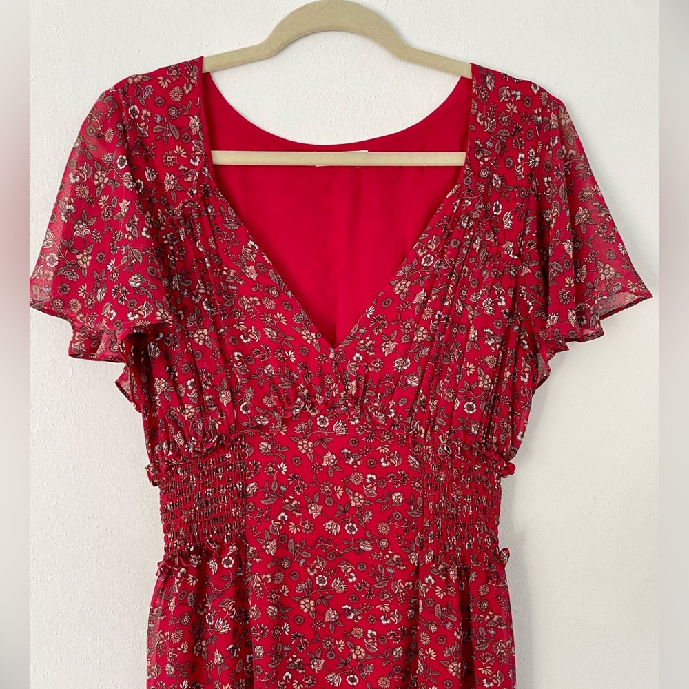 Max Studio Maxi Smocked Waist Dress Size Large
